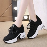 枫述2021秋冬新款内增高厚底轻便加绒保暖女气垫运动休闲跑步单鞋