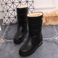 枫述2021冬季新款雪地靴女平底靴子加绒加厚毛厚底保暖中筒靴