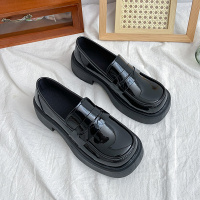 枫述网红时尚小皮鞋女2022年春秋季新款英伦风一脚蹬复古圆头低跟单鞋