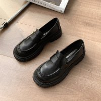 枫述小皮鞋女英伦风2022年新款软皮一脚蹬乐福鞋厚底学生百搭单鞋