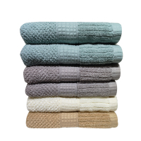 三利素彩简格毛巾 C9013 一条装