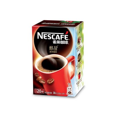 雀巢(Nestle)醇品 速溶 黑咖啡 无蔗糖 冲调饮品 盒装1.8g*20包