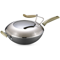 火红点钛耐磨无油烟炒锅.可立盖/PC32H7/3/赠护锅铲