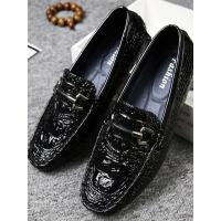 述雅男鞋45休闲懒人驾车潮鞋46加大号英伦时尚鳄鱼纹豆豆鞋47宽肥皮鞋