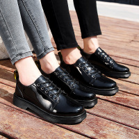述雅英伦男鞋夏季潮黑色加大号45情侣特大码46小皮鞋一男一女休闲皮鞋