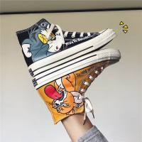 述雅高帮帆布鞋男卡通夏季网红鞋子男潮鞋韩版百搭学生动漫情侣板鞋