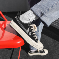 述雅2021春季新款港风帆布鞋男士低帮鞋学生板鞋韩版潮流学院风潮鞋子