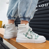 述雅春季高帮帆布鞋男潮流百搭复古鞋子男潮鞋日系ins学生中帮男板鞋