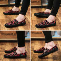 述雅社会精神小伙休闲鞋韩版套脚懒人鞋男士帆布豆豆鞋透气老北京布鞋