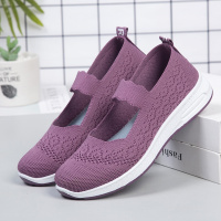 述雅老北京布鞋女夏季浅口网鞋女透气镂空中老年妈妈鞋软底健步鞋