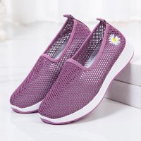 述雅夏季老北京布鞋女网鞋女透气网面休闲单鞋一脚蹬中老年软底妈妈鞋