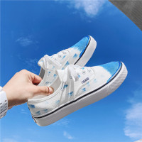 述雅个性涂鸦帆布鞋小众原创设计感男鞋潮流百搭休闲小白板鞋夏季潮鞋