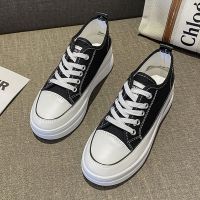 述雅简茉蓝绿色帆布鞋女2021春秋新款内增高小白鞋百搭透气厚底松糕休闲板鞋