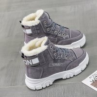 述雅雪地靴女鞋百搭2021年冬季新款马丁短靴加厚英伦风女靴加绒棉鞋女