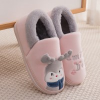 述雅包跟棉拖鞋女秋冬季情侣家用室内家居棉鞋男2021新款月子卡通可爱