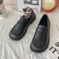 述雅简茉蓝英伦小皮鞋女夏英伦风黑色单鞋子女2022年春季新款女鞋鞋乐福鞋女