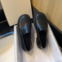 述雅简茉蓝小皮鞋女英伦风2022年新款复古百搭学院风乐福鞋一脚蹬舒适单鞋