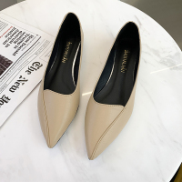 述雅单鞋女新款2022四季百搭浅口复古平底软底舒适鞋尖头职业工作鞋子