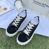 述雅帆布鞋女百搭2022年春秋新款厚底ins街拍饼干鞋运动休闲小鞋