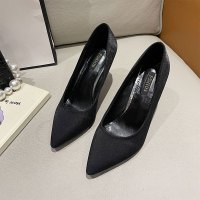 述雅高跟鞋女2022年新款秋细跟百搭黑色职业工作鞋尖头单鞋