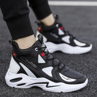 述雅春季皮面防水男鞋初中高中学生大童男鞋子篮球运动鞋高帮高筒球鞋