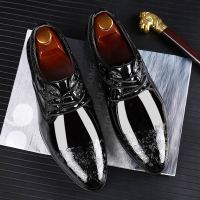 述雅黑色男鞋2021春季新款商务正装休闲皮鞋英伦风潮流百搭男士休闲鞋