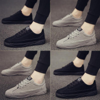 述雅春季新款男鞋休闲帆布鞋百搭透气板鞋子男潮鞋黑色上班工作布鞋男