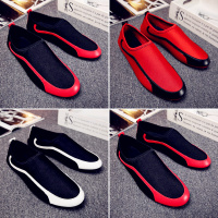 述雅豆豆鞋男2021春季新款透气韩版帆布快手红人休闲鞋一脚蹬懒人鞋子