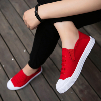 述雅春夏季新款流行男鞋子休闲百搭男士帆布鞋潮鞋懒人套脚布鞋豆豆鞋