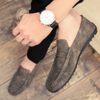 述雅春季豆豆鞋休闲鞋韩版男士潮鞋潮流精神懒人皮鞋社会小伙英伦男鞋