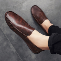 述雅男鞋2021春季新款男士休闲皮鞋豆豆鞋一脚蹬懒人鞋子男潮鞋驾车鞋