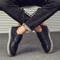 述雅男士休闲鞋韩版潮流百搭鞋子男潮鞋布洛克英伦皮鞋春季男鞋四季鞋