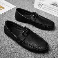 述雅豆豆鞋男韩版潮流百搭春季2021新款透气休闲小皮鞋一脚蹬懒人鞋男