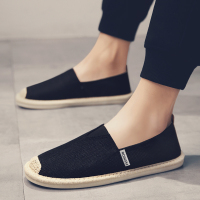 述雅潮流百搭男鞋休闲帆布豆豆韩版潮鞋透气懒人渔夫一脚蹬老北京布鞋