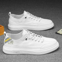 述雅夏季休闲鞋子男薄款透气潮流板鞋韩版男士小白鞋布面潮鞋