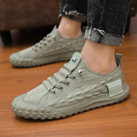 述雅先贺老北京布鞋男雨伞布青年四季透气休闲鞋懒人一脚蹬软底防滑驾驶鞋子男