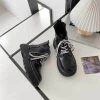 述雅述雅软皮马丁靴薄款女英伦风百搭短靴子秋单靴ins潮2021年新款