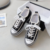 述雅述雅火的做旧休闲厚底松糕帆布鞋韩版网红透气街拍板鞋小布鞋女潮鞋