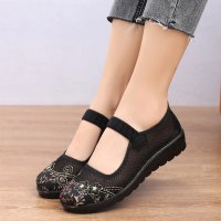 述雅夏季老北京布鞋老太太女网鞋透气中老年网面妈妈鞋软底奶奶鞋