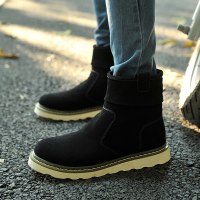 述雅东元晶冬季保暖加绒棉鞋男男鞋加厚面包东北男士雪地靴一脚蹬马丁靴