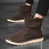述雅东元晶加厚保暖东北雪地靴男高帮加绒棉鞋高帮男鞋面包马丁棉靴