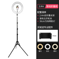 床头手机便携支架三角架拍抖音套装折叠伸缩自拍照户外设备通用桌面三脚架 240cm折叠支架+36CM明肌补光手机座