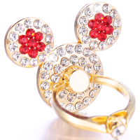 指环扣支架苹果6s手机通用三星懒人金属oppo指环卡扣vivo可爱卡通镶钻华为粘贴式平板高档时尚贴钻潮 红色M手机座