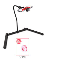 手机俯拍支架桌面录像视频美食画画静物照片拍摄小型翻拍架 [软管款]翻拍支架+手机夹+补光灯手机座