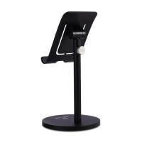 手机金属支架铝合金全通用苹果ipd平板支架电脑桌面网红可调节升 A01高款-黑色-[全金属+可旋转+可升降]高手机座