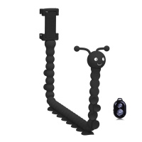 毛毛虫二代八爪鱼懒人手机支架萌床头桌面多功能夹子 二代黑色单支架一个+手机快手机座