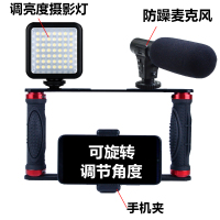 手机拍摄vlog短视频手持支架抖音专业防抖补光灯光稳定器户外 兔笼支架(单灯+麦克风)手机座
