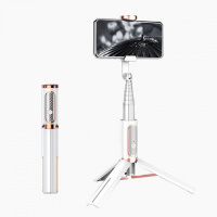 自拍杆一体式苹果11蓝牙三脚架拍照华为6手机iPhoes网红道具加长通用型支架带遥控oppo多功能 [升级手机座