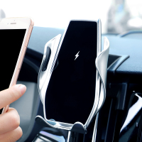 适用于沃尔沃c60s90手机车载支架专用车内导航架无线充内饰改装 18-20款S90专用[智能无线充]银+送车手机座