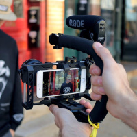 C型架DV微电影手机单反手持稳定器手提跟拍兔笼直播相机防抖支架 升级新款C型支架+兔笼+麦克风手机支架手机座